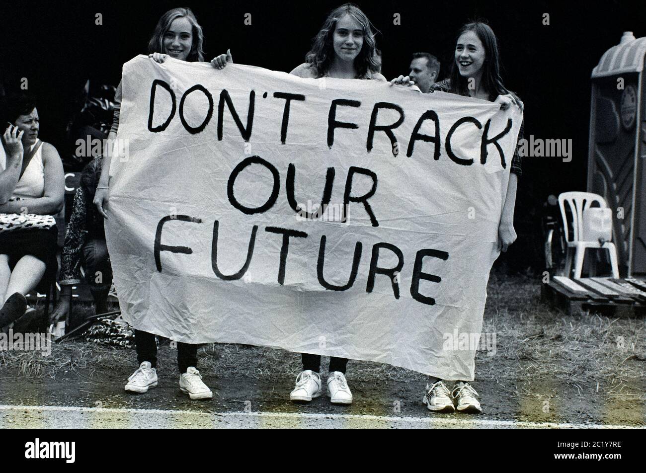 Anti-fracking protest, Balcombe, West Sussex, UK. 2013 Stock Photo