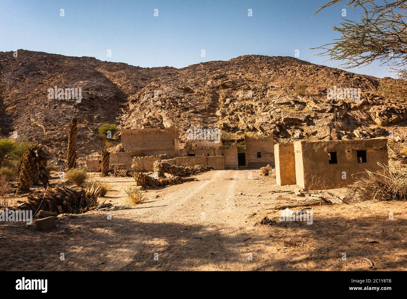 An abandoned village in Wadi Massal, Riyadh Province, Saudi Arabia Stock Photo