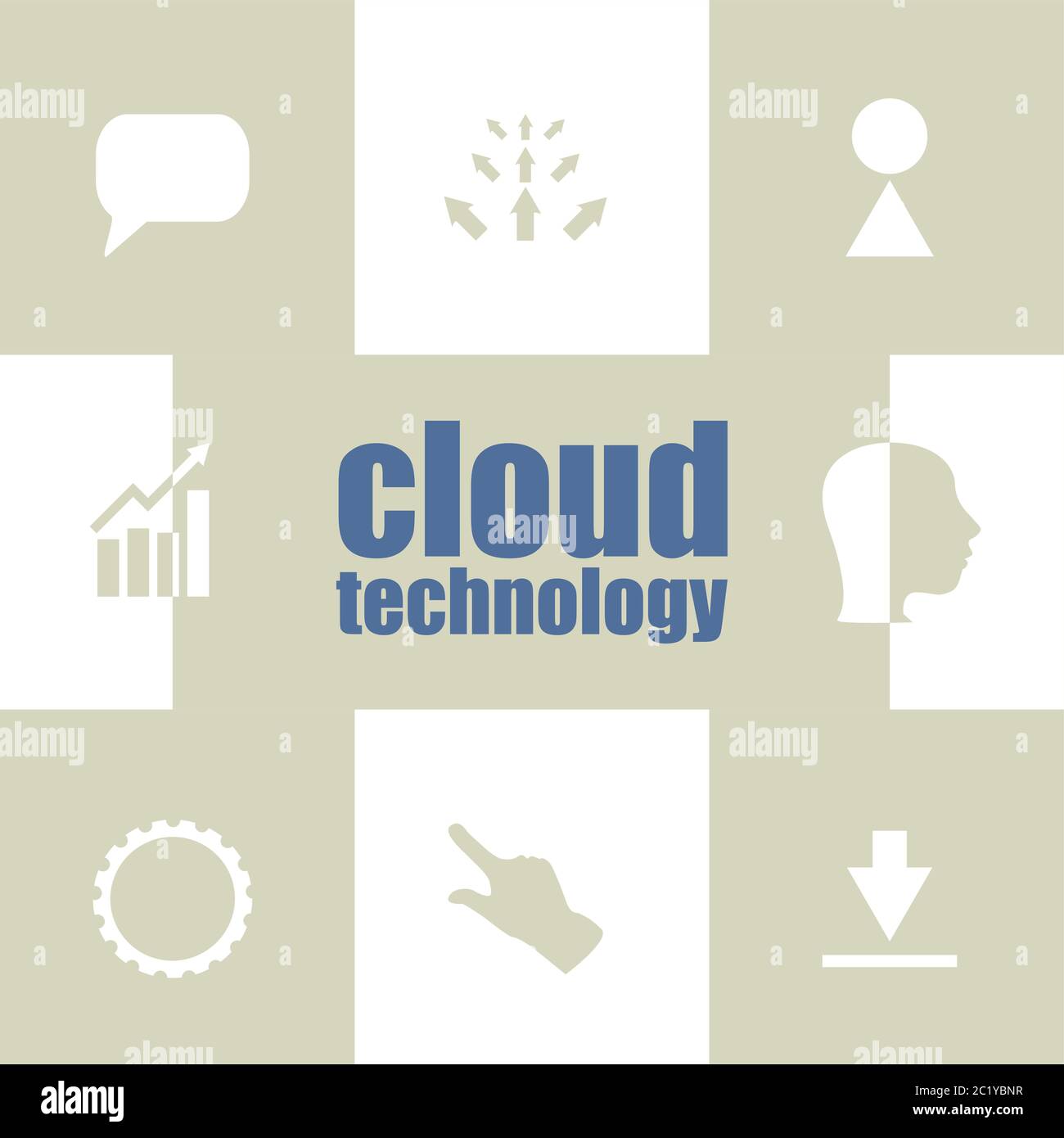 Text cloud technology. It concept . Infographic Elements. Business icon set Stock Photo