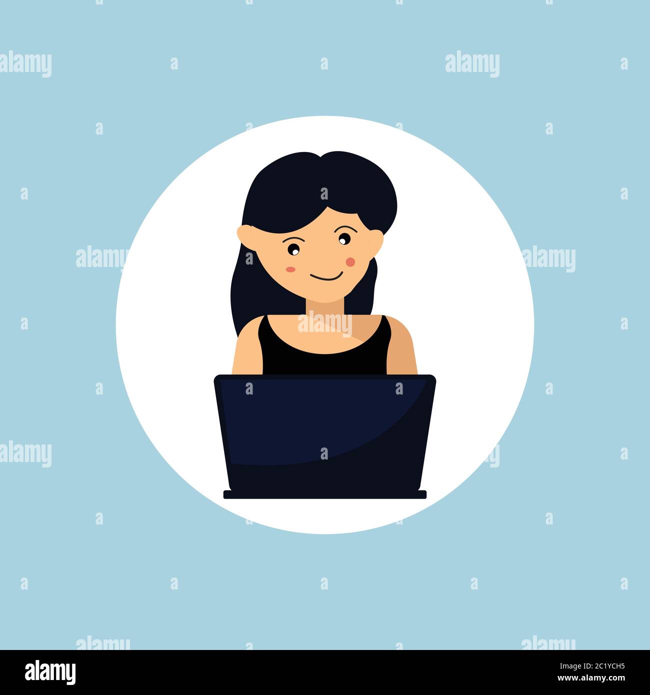 Work from home illustration. Design template vector Stock Vector