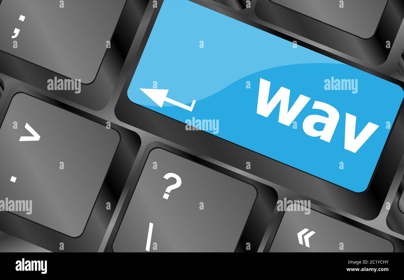 wav word on computer keyboard keys button Stock Photo