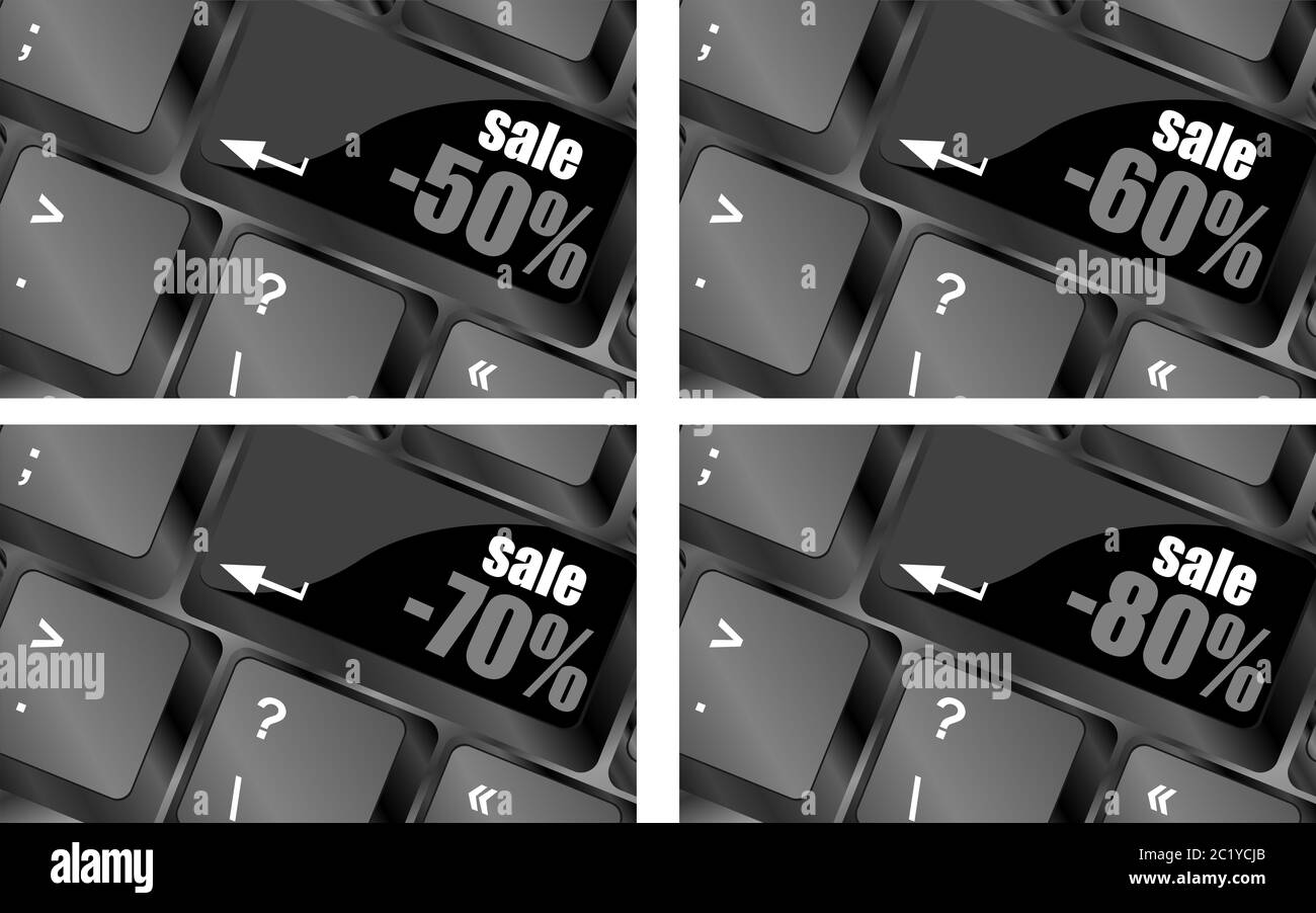 Commercial price with percentage reduction concept on computer keyboard ...