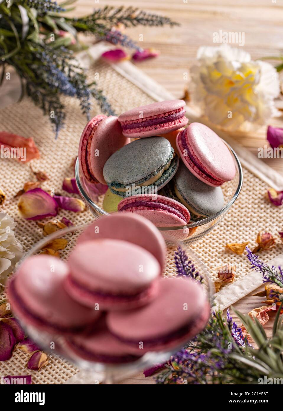 French almond sandwich cookies Stock Photo Alamy