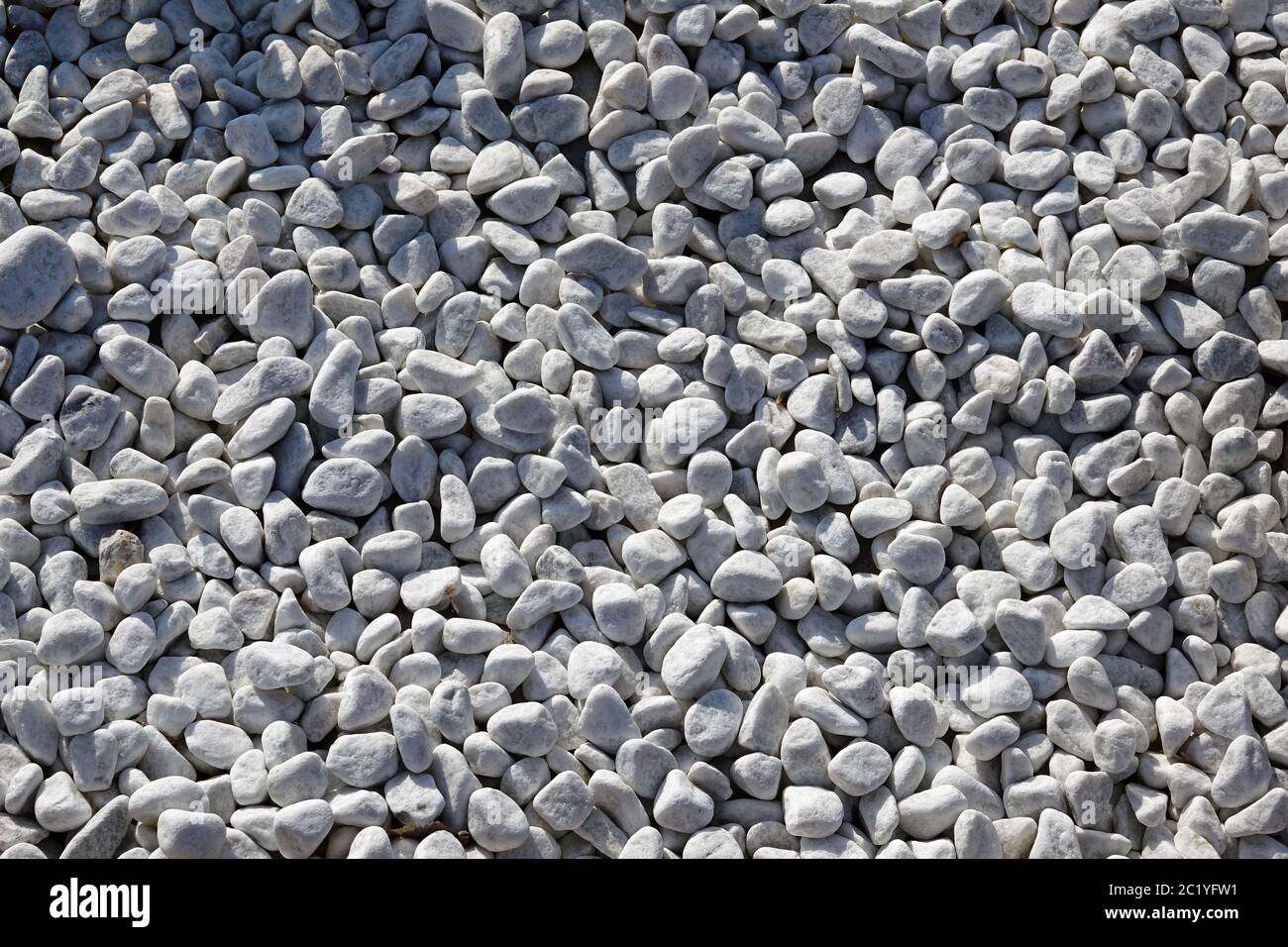 Marble gravel white pebbles Stock Photo