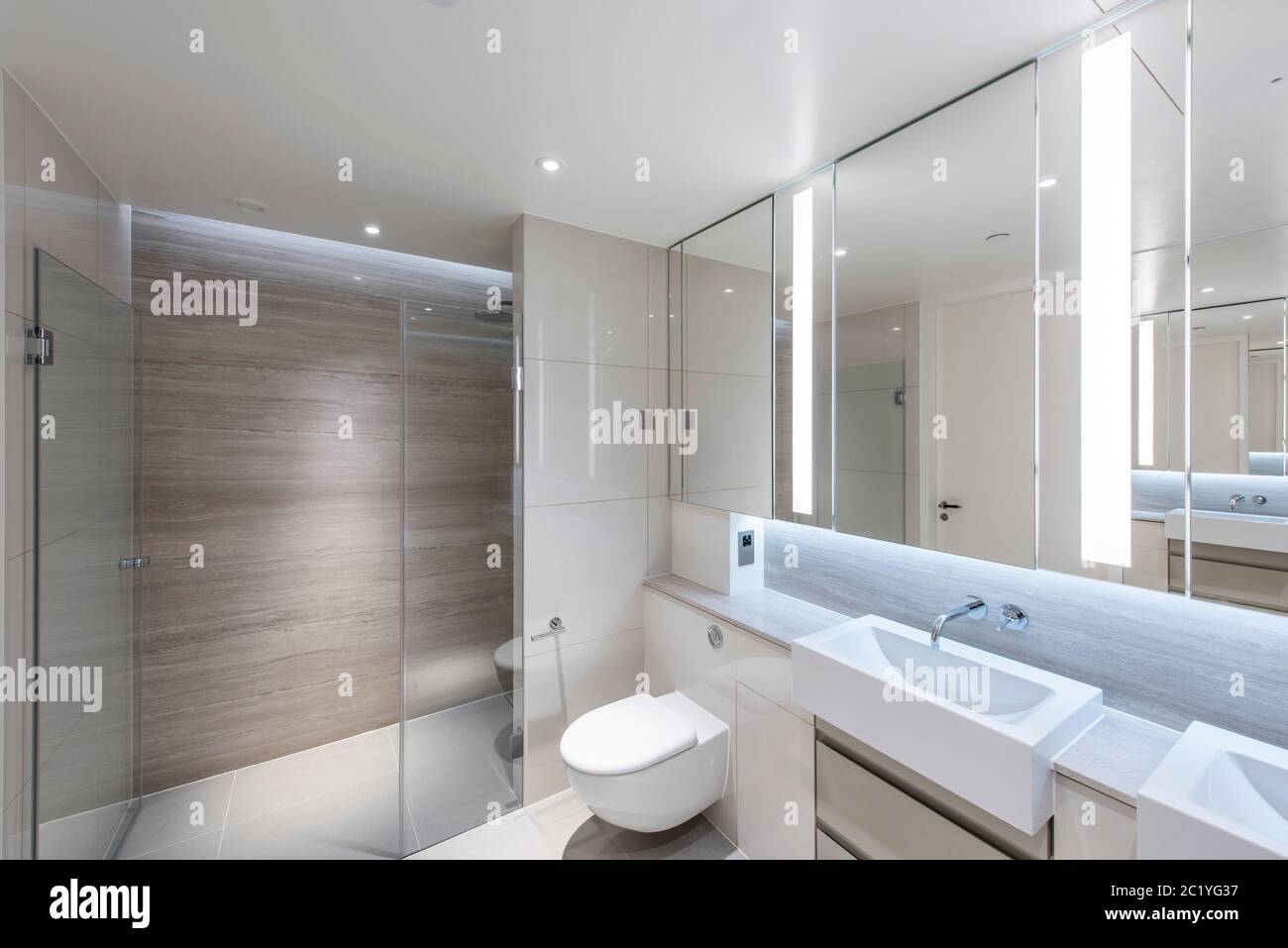 Bathroom in one of the apartments. 19 Seymour Street, London, United