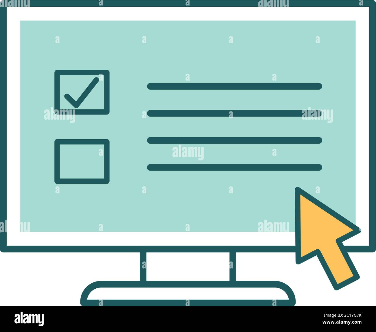 computer with cursor arrow line and fill style icon design, Education ...