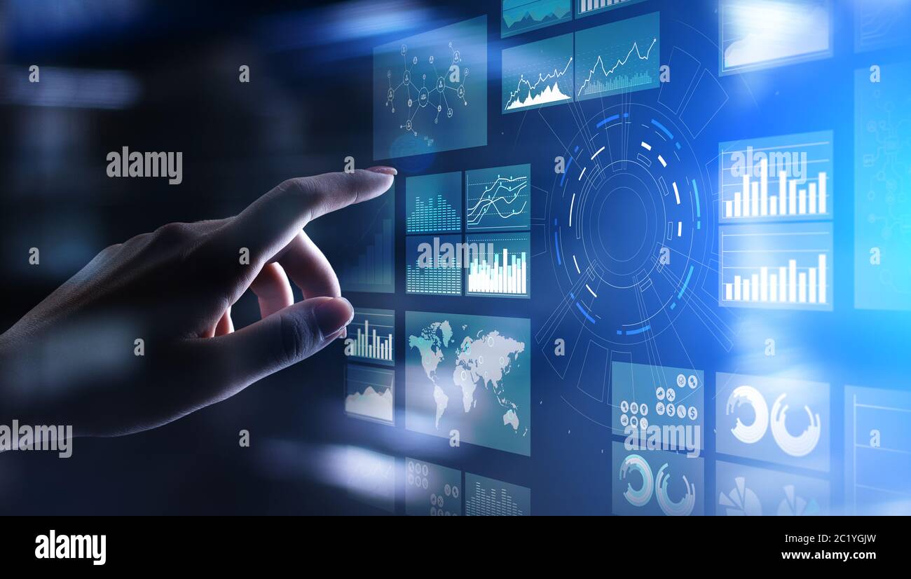 Virtual screen business intelligence dashboard, analytics and big data ...