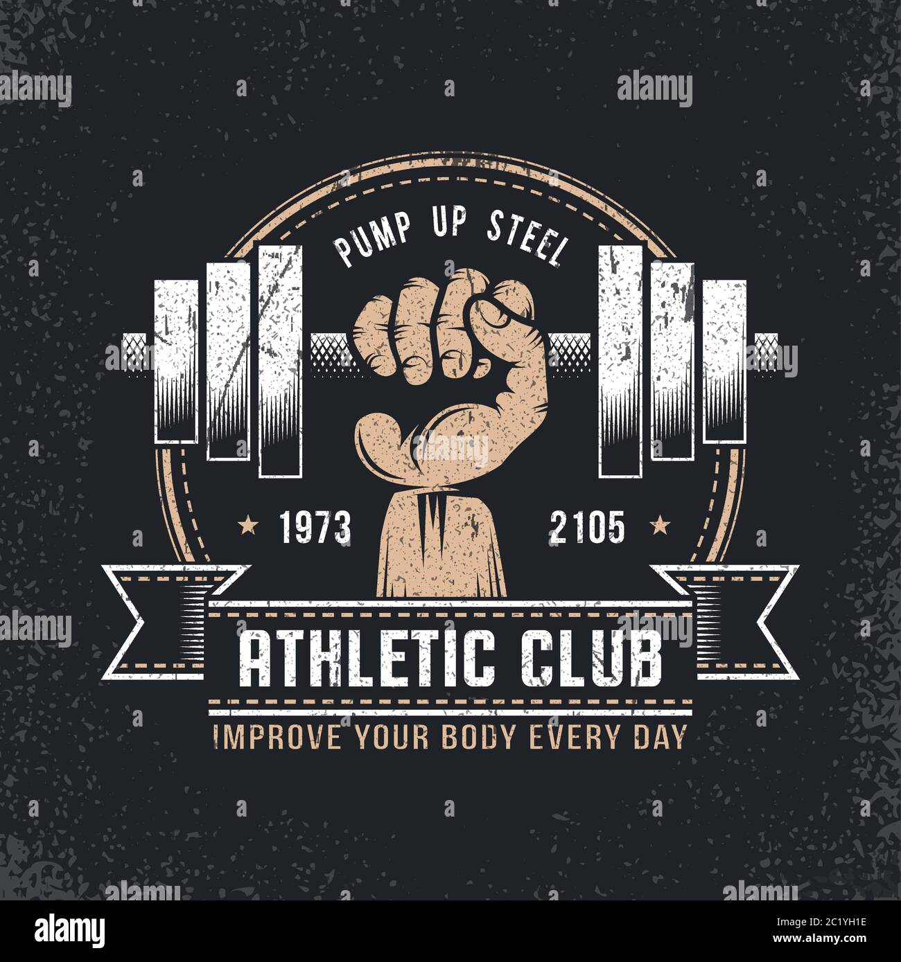 Grunge gym logo Stock Vector Image & Art - Alamy