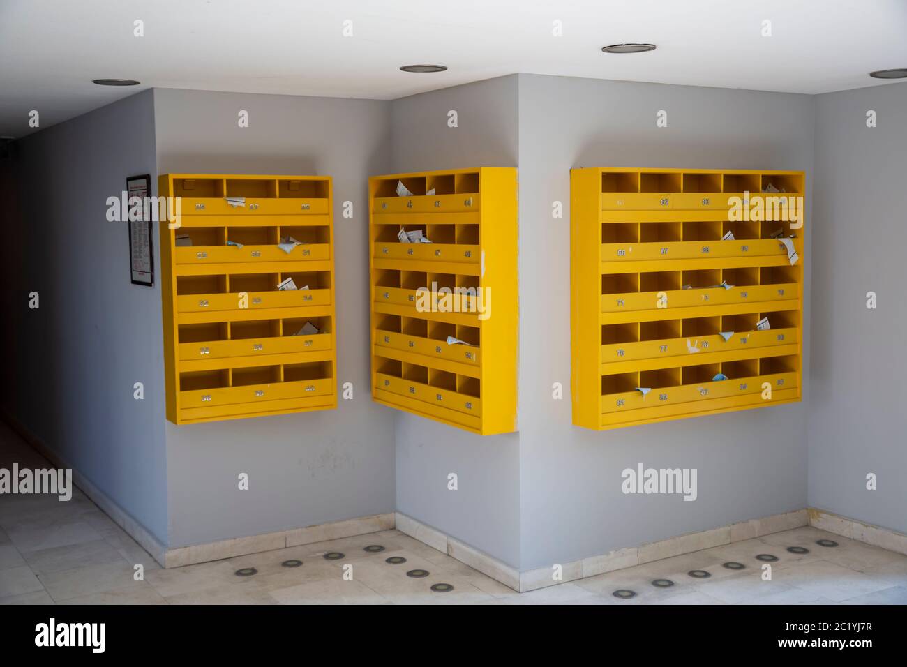 mailbox on condominium , Resident, apartment service. Letter box Stock