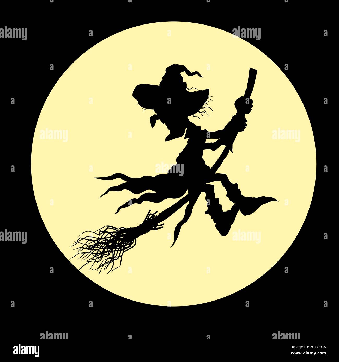 Silhouette of a witch Stock Vector