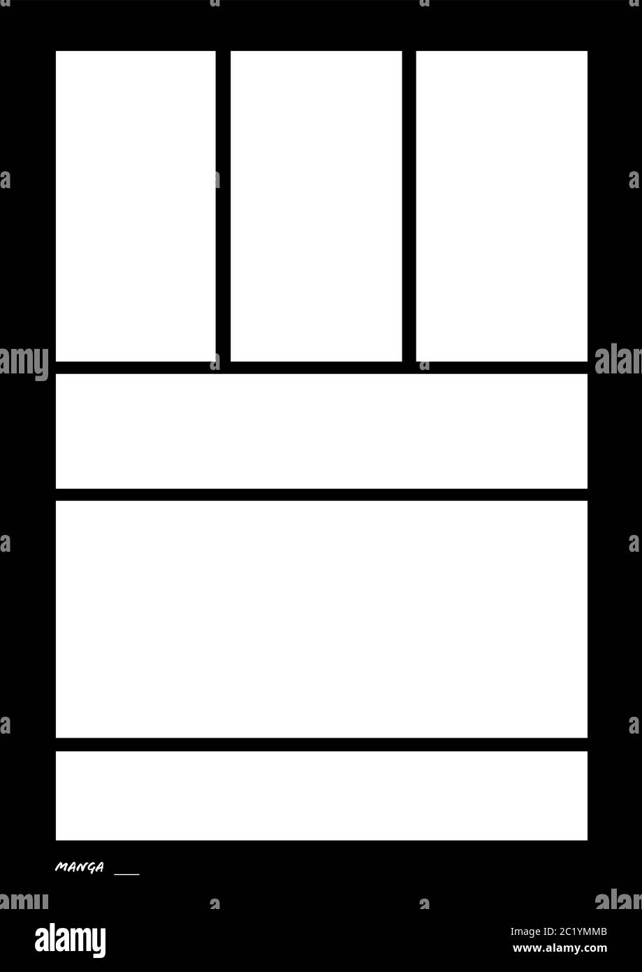 manga-storyboard-layout-comic-book-template-black-stock-vector-image
