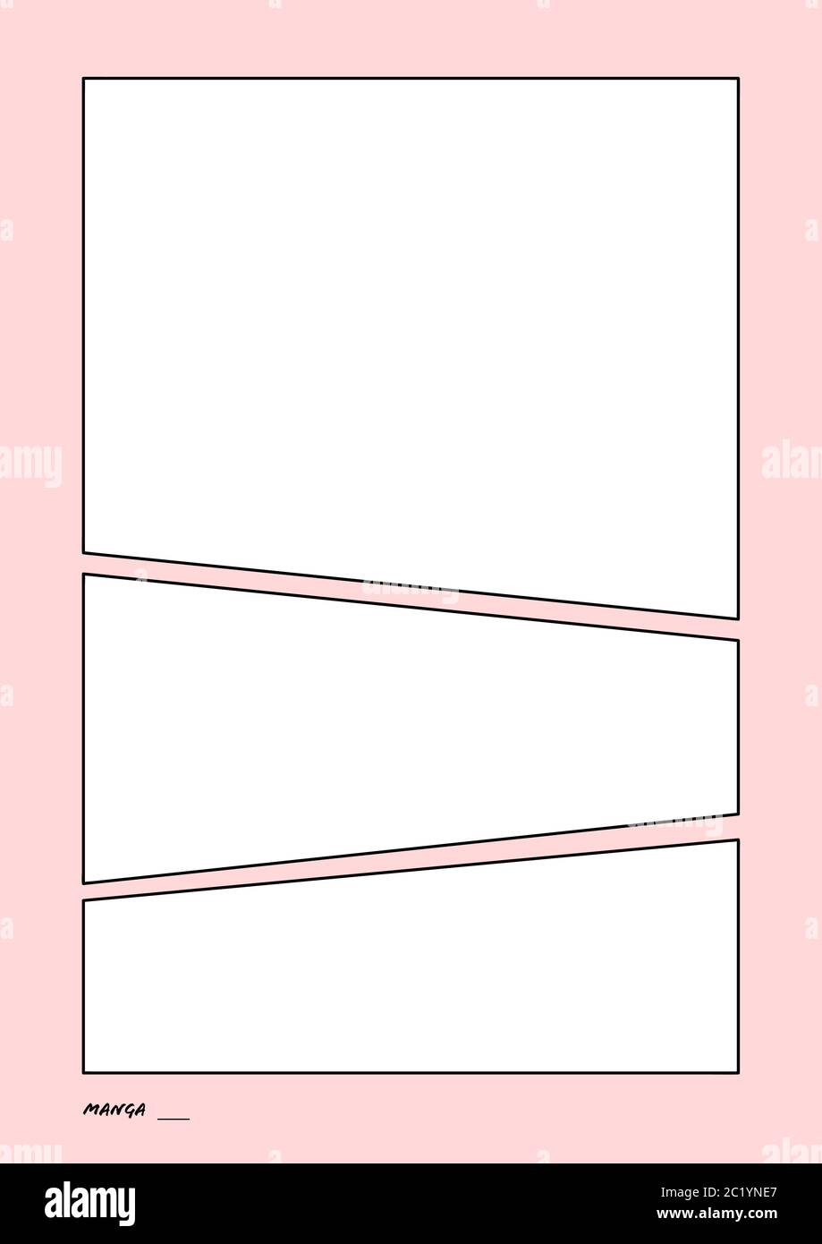 Manga Storyboard Layout Comic Book Template Pink Stock Vector Image Art Alamy