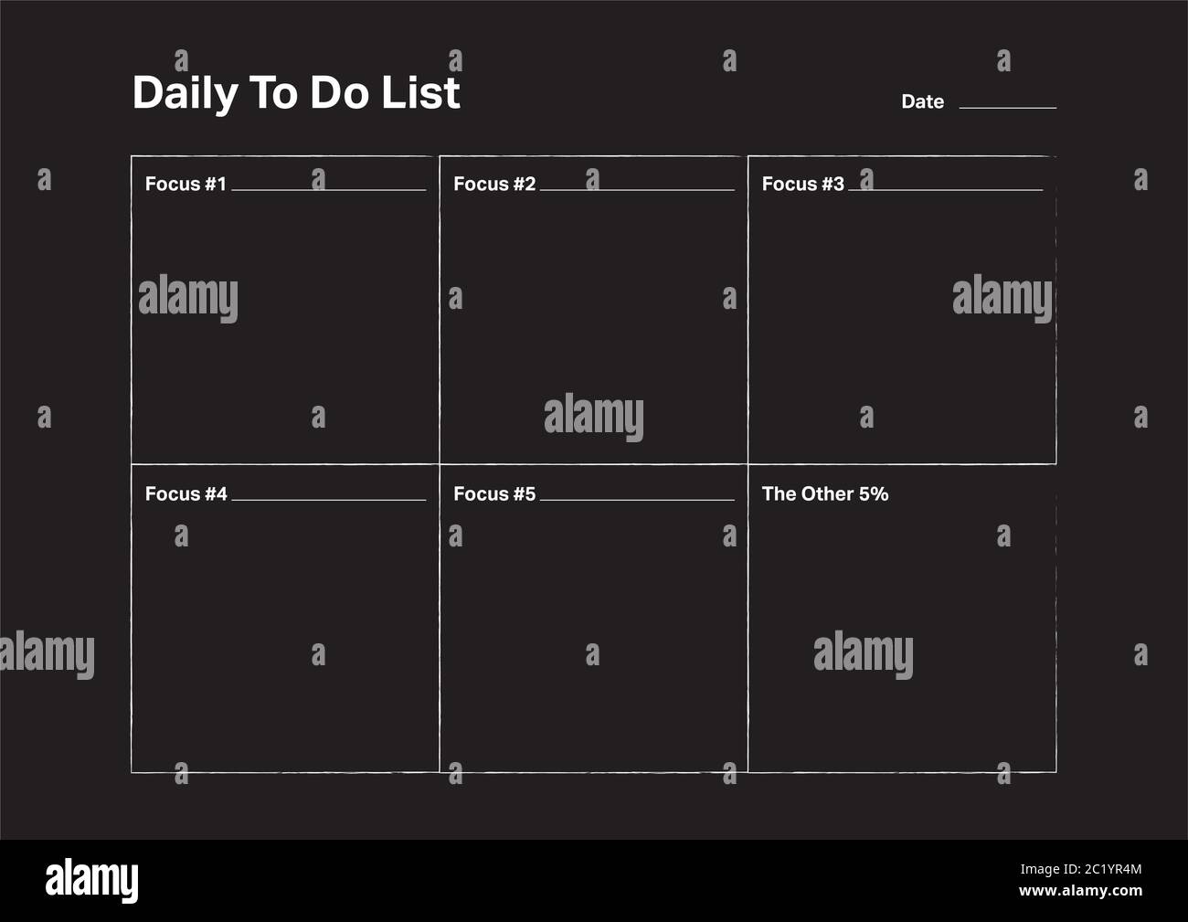 Daily To Do List with Focus and Tasks Stock Vector
