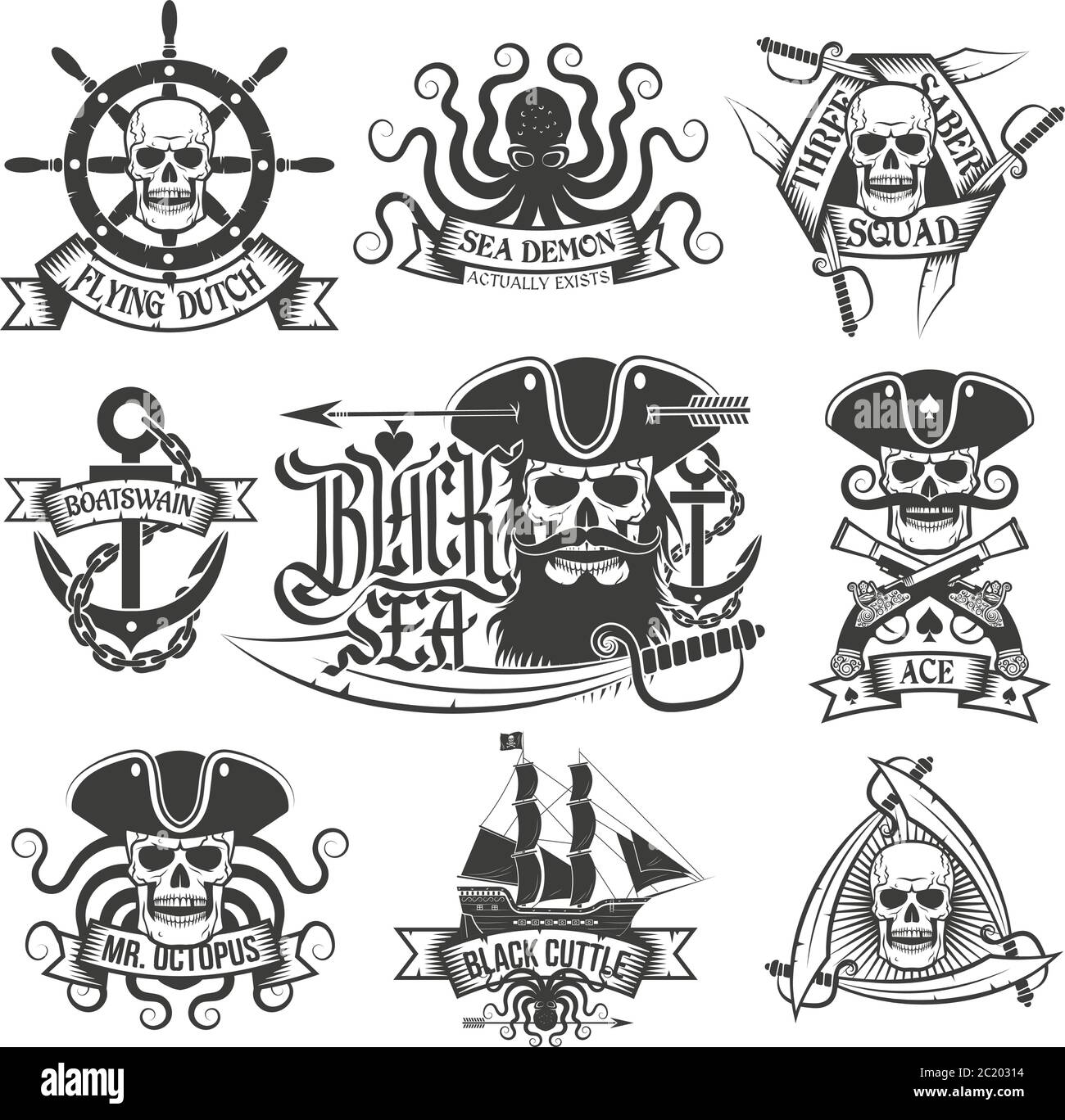 Pirate items Stock Vector