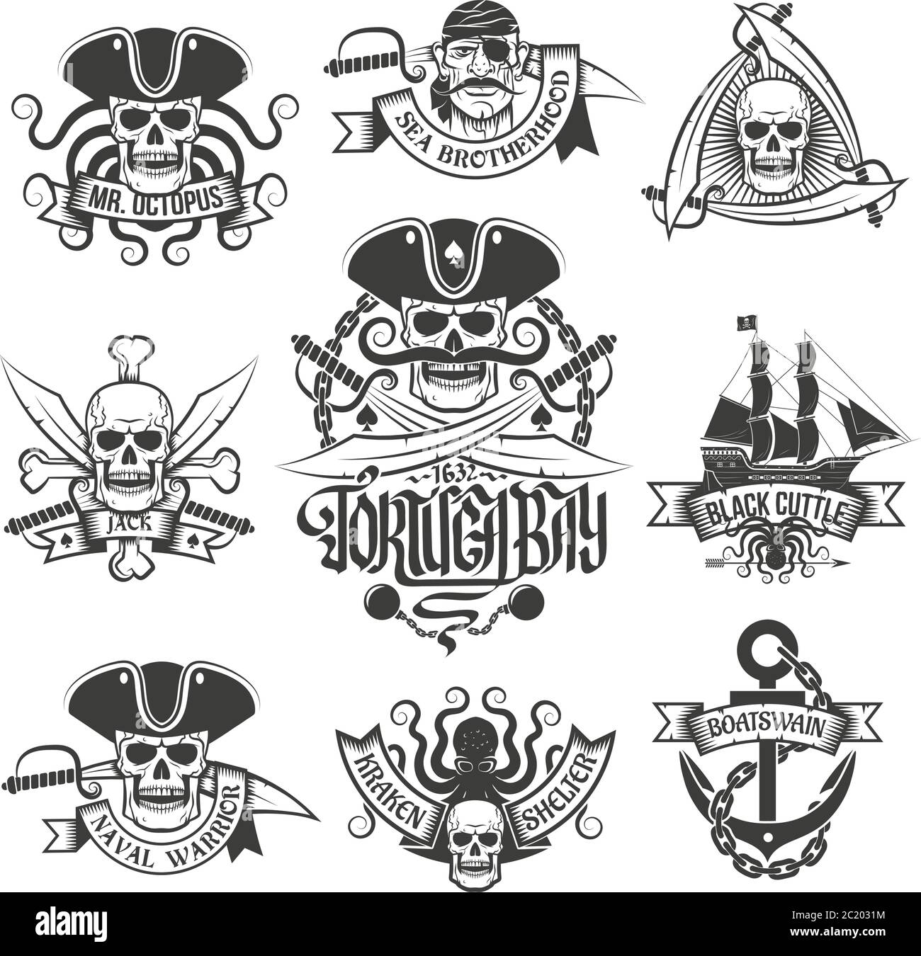 Pirate items Stock Vector