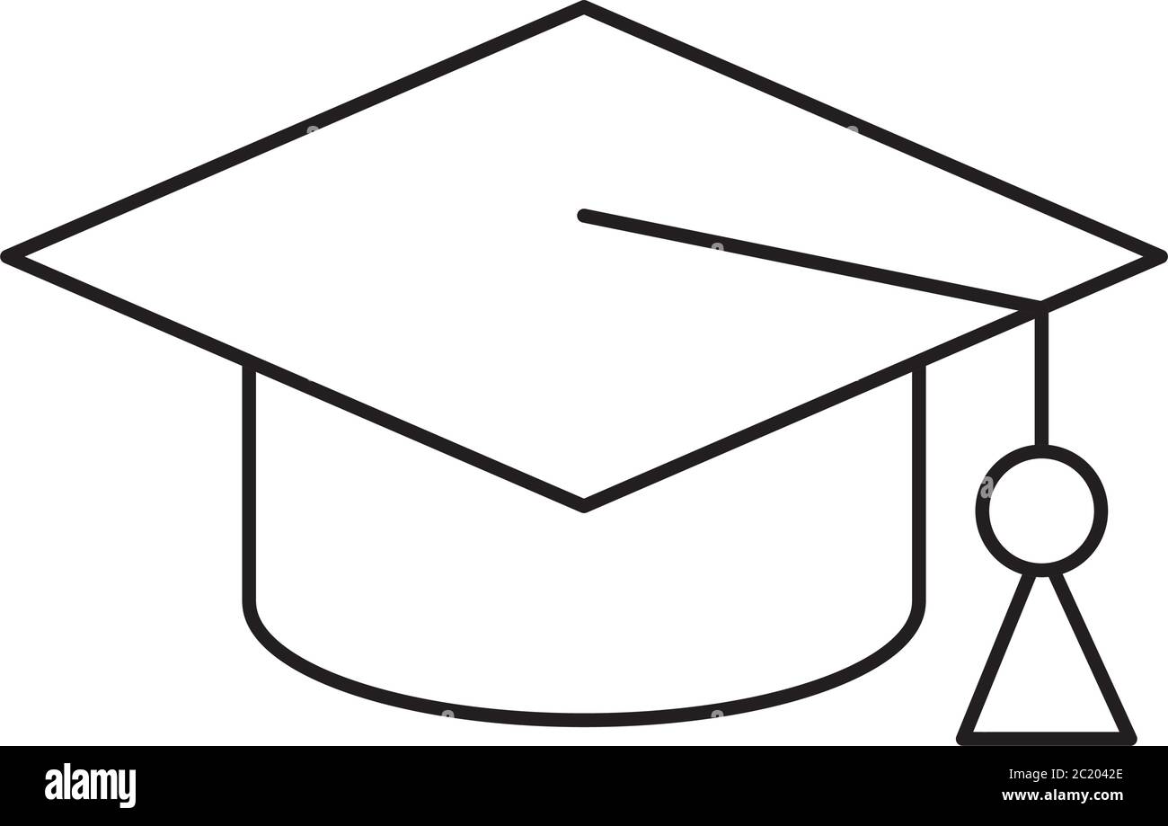Graduation cap silhouette style icon design, University education