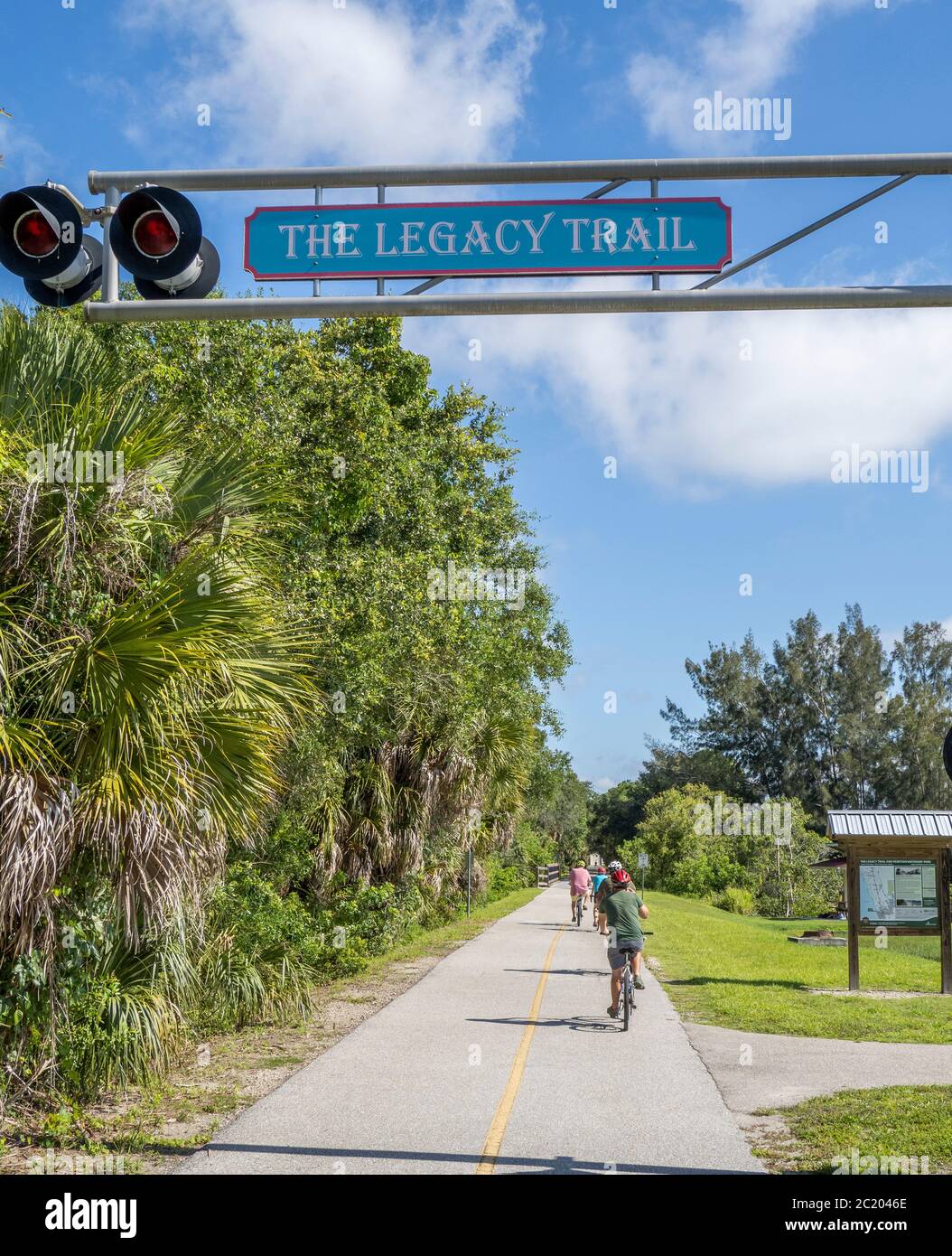 The Legacy Trail bike walking trail  in Venice Florida in the United States Stock Photo