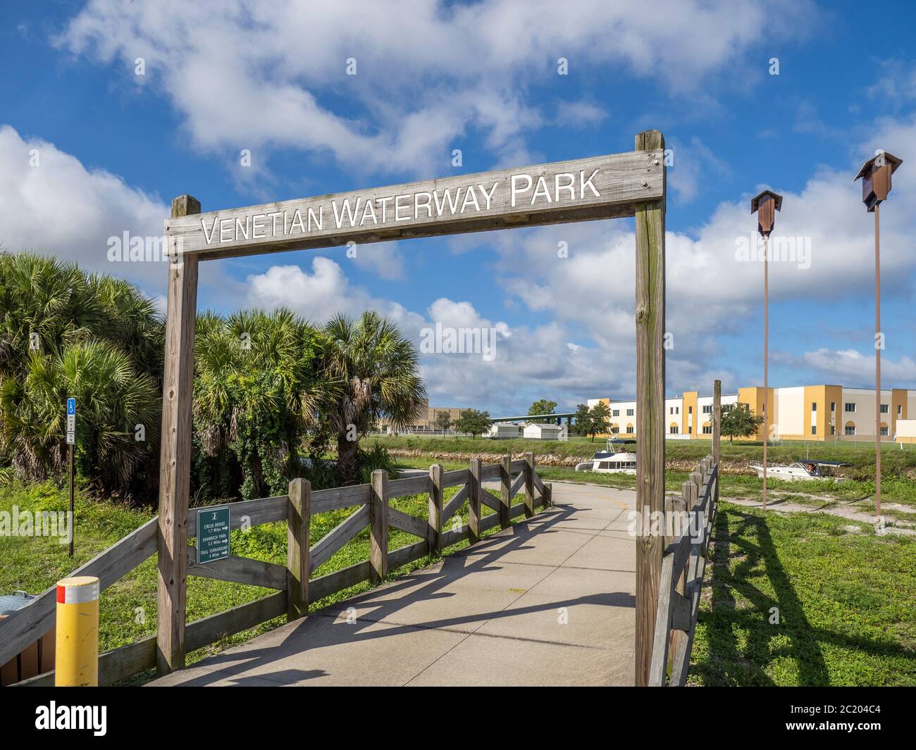 Waterway Park bike trail along the Gulf Intercoastal waterway