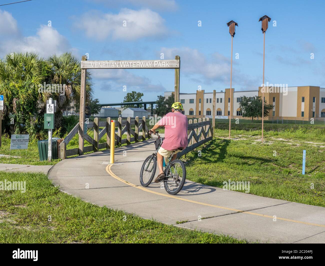 Waterway Park bike trail along the Gulf Intercoastal waterway