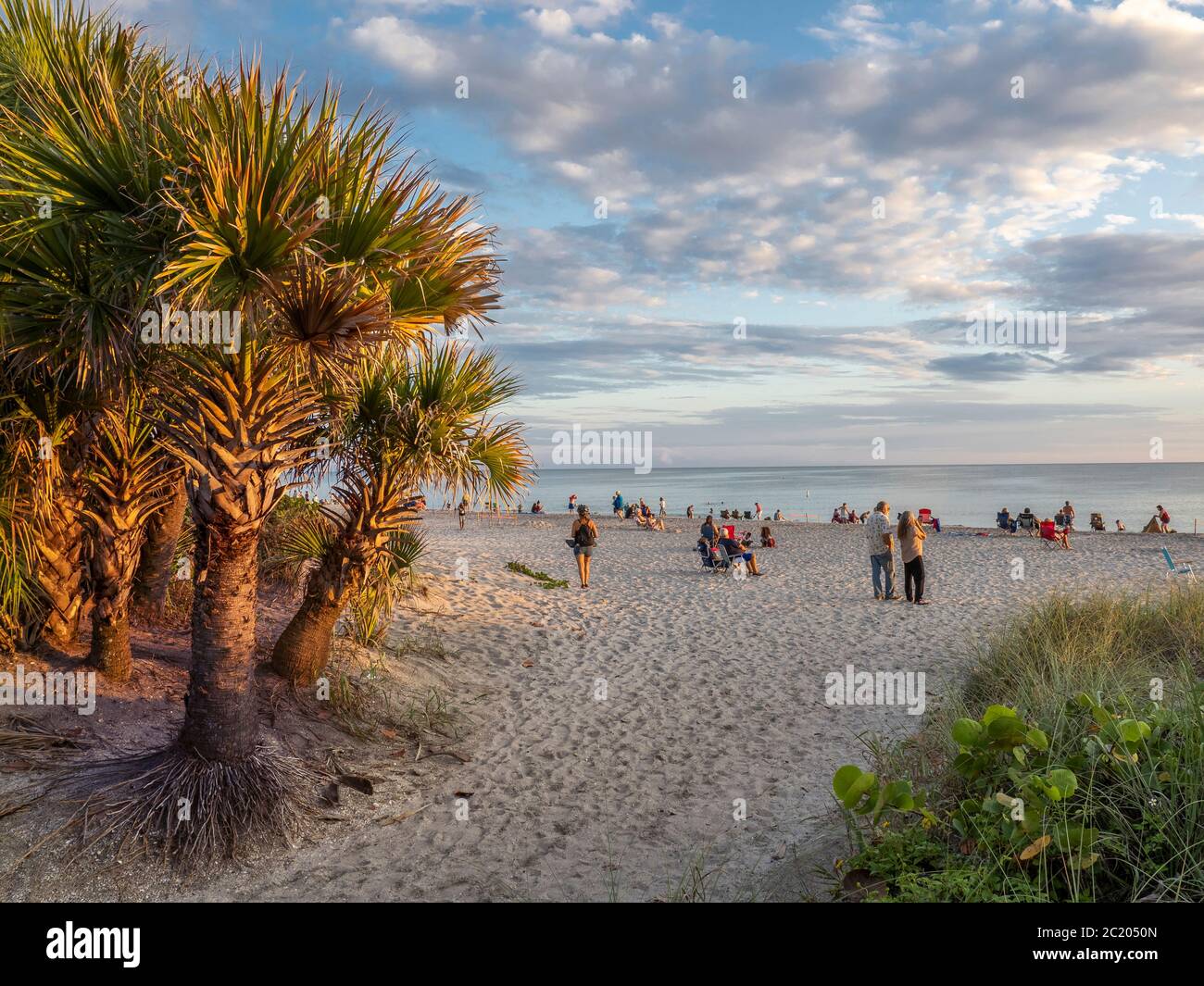 Sunset on Manasota Key Beach on Manasota key in Englewood Florida United States Stock Photo