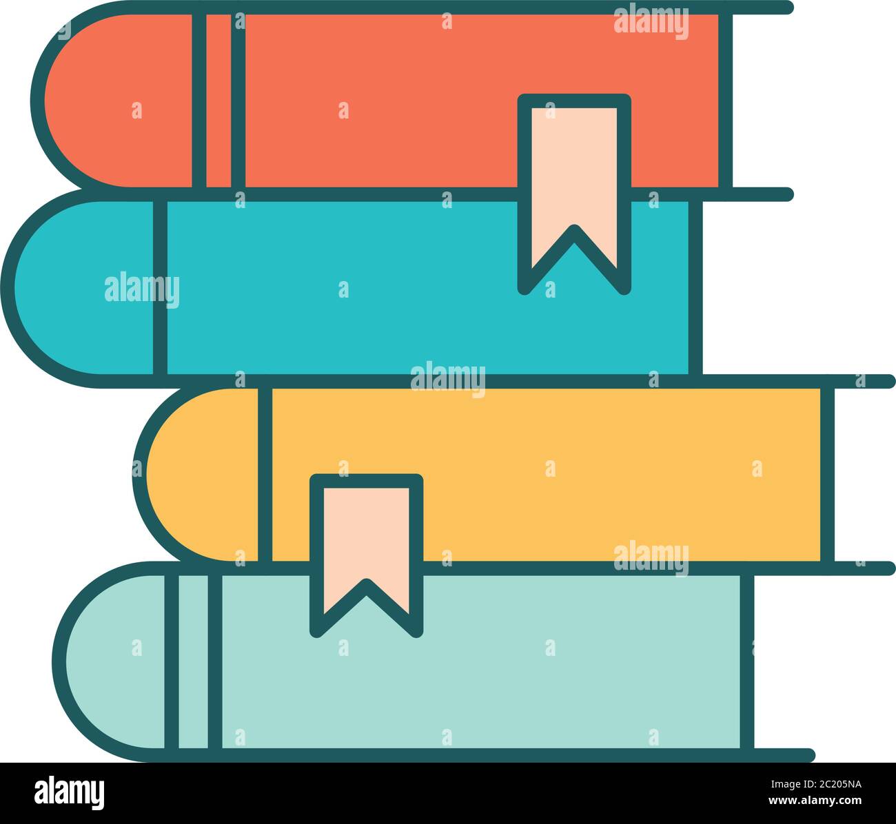 books line and fill style icon design, Education literature and read ...