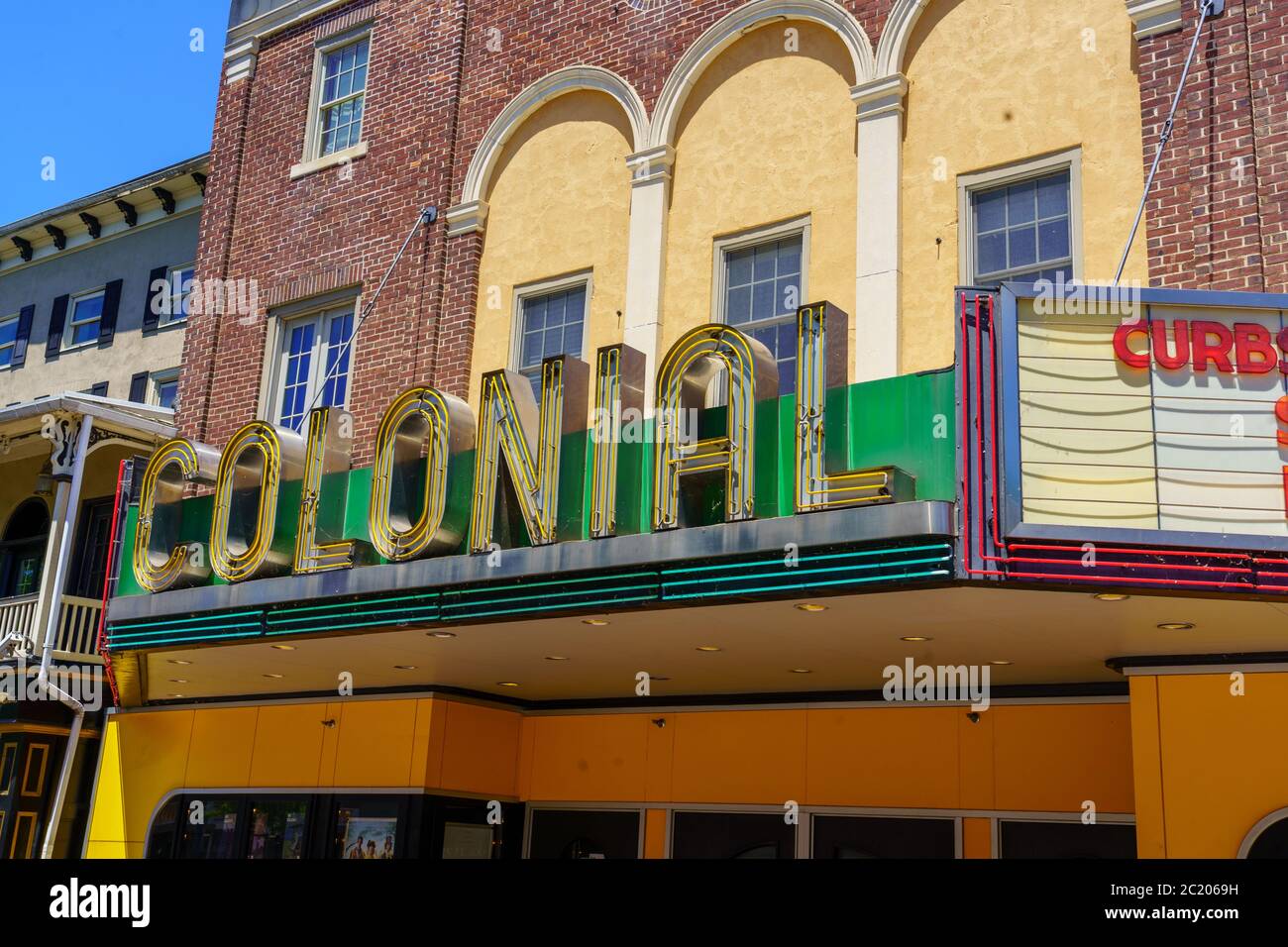 Phoenixville, PA, USA - June 14, 2020: The Colonial Theatre was built in 1903. In 1958, the classic science fiction movie, The Blob, starring Steve Mc Stock Photo