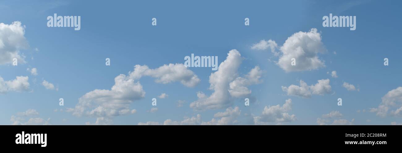 panoramic blue sky background with white clouds Stock Photo - Alamy