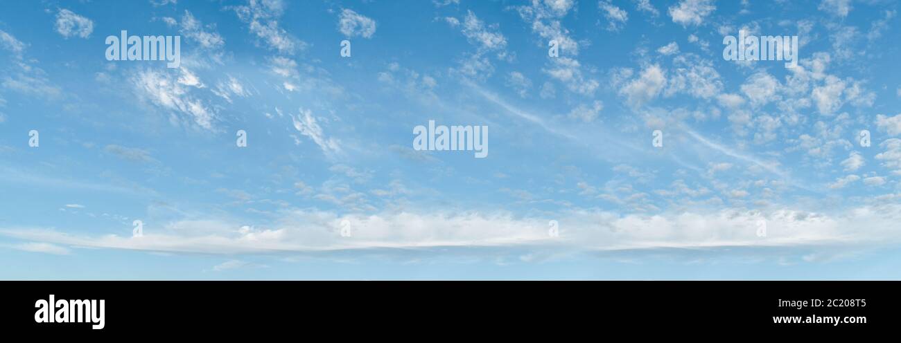 panoramic blue sky background with white clouds Stock Photo - Alamy