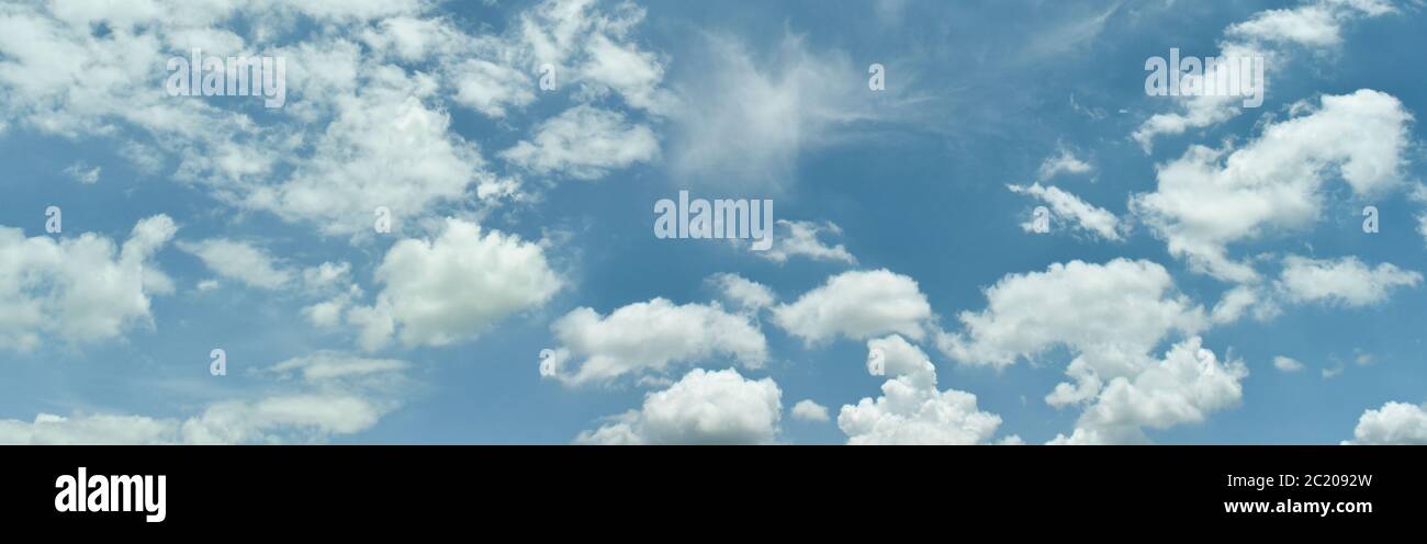 panoramic blue sky background with white clouds Stock Photo - Alamy