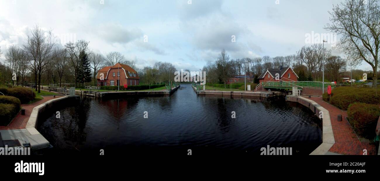 Emden, foursquare lock Stock Photo