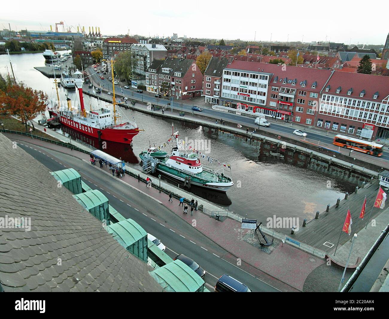 Emden, inner harbour Stock Photo