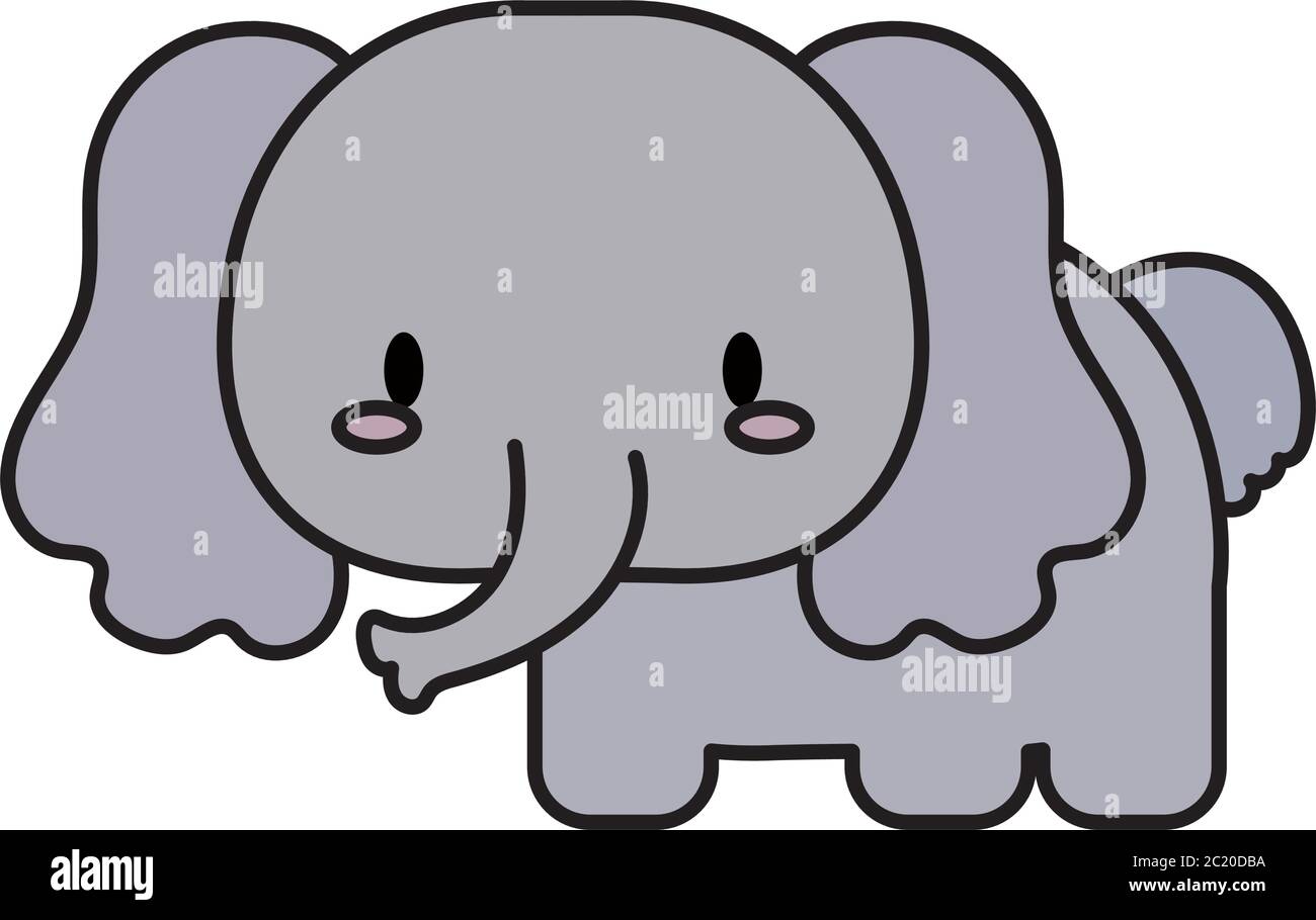 Cute Elephants Kawaii Vector & Photo (Free Trial)