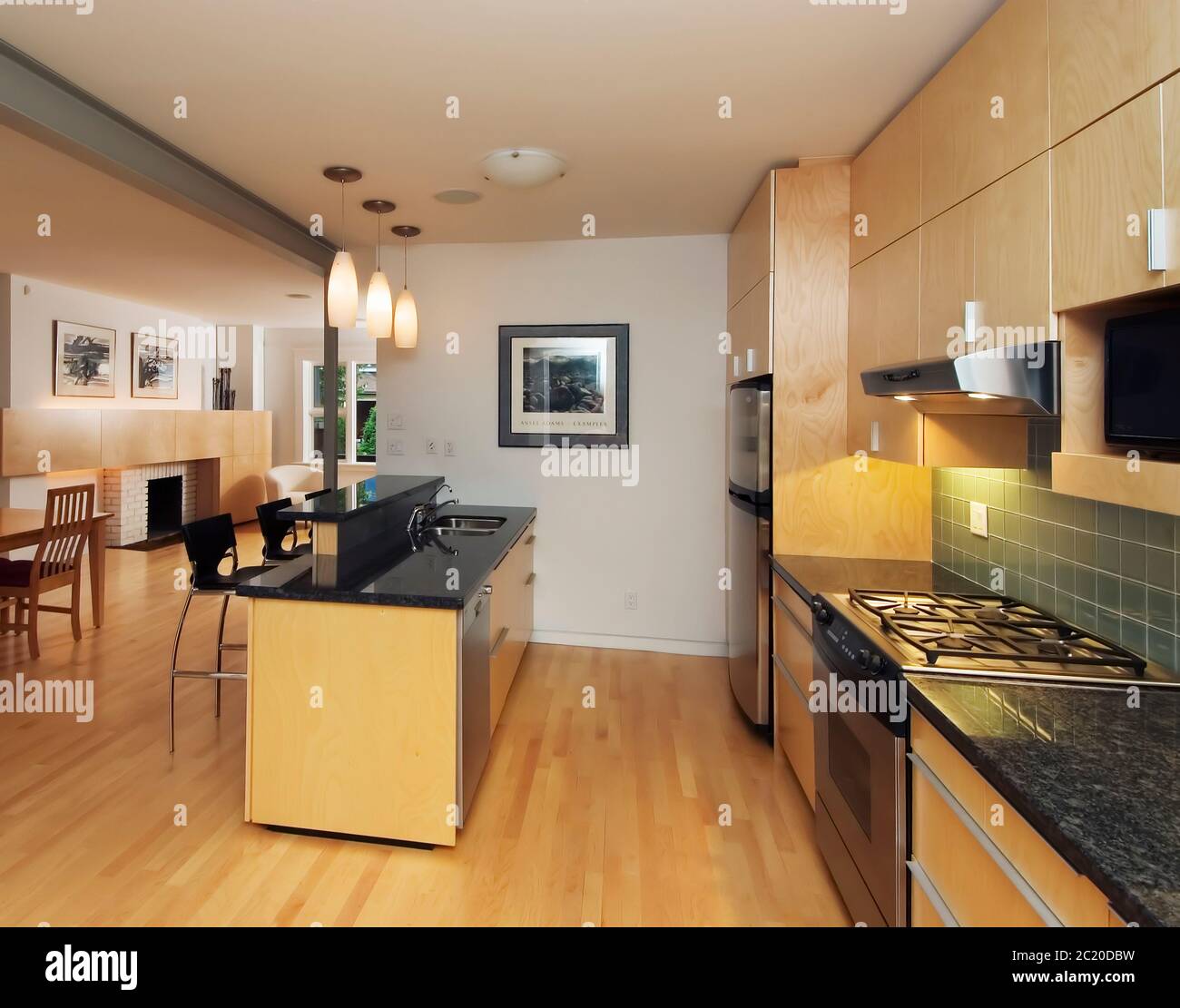High End Kitchen Renovation With Modern Appliances Stock Photo Alamy