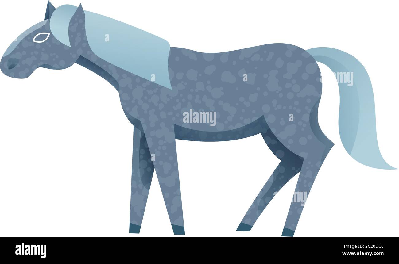 Standing isolated grosbeak. Vector Illustration of gray horse. Stock Vector