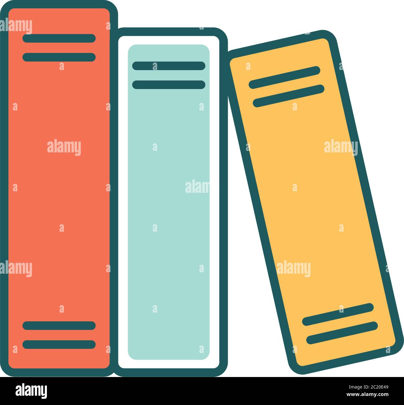 books line and fill style icon design, Education literature and read ...