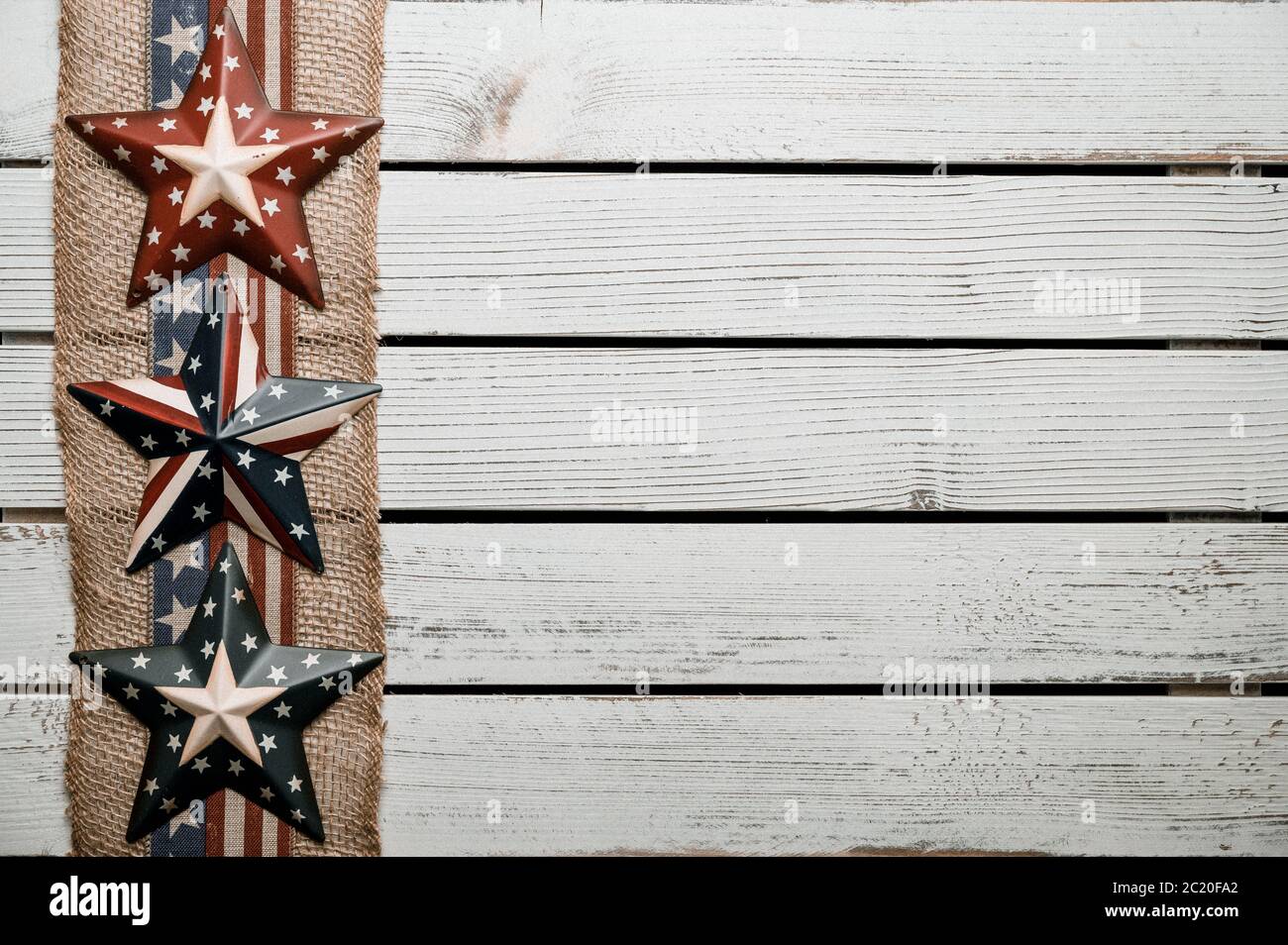 American stars and stripes flat lay over rustic wood background 4th of July  memorial day in Americana style Stock Photo - Alamy