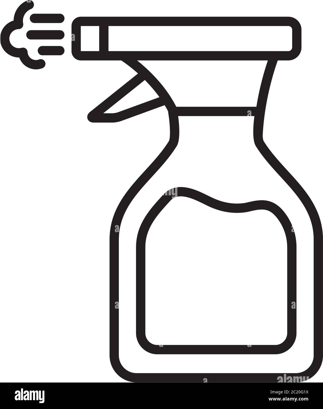 cleaning spray bottle icon over white background, line style, vector ...