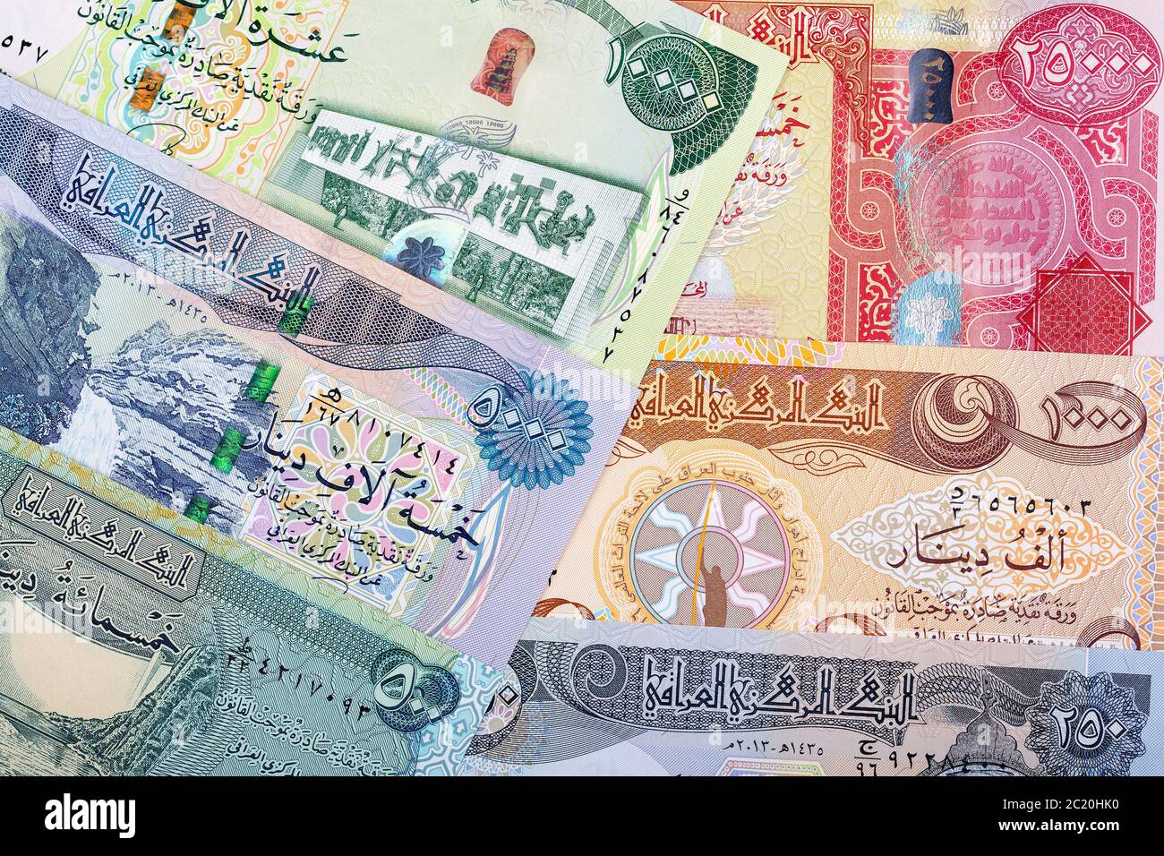 Iraqi dinar a background Stock Photo