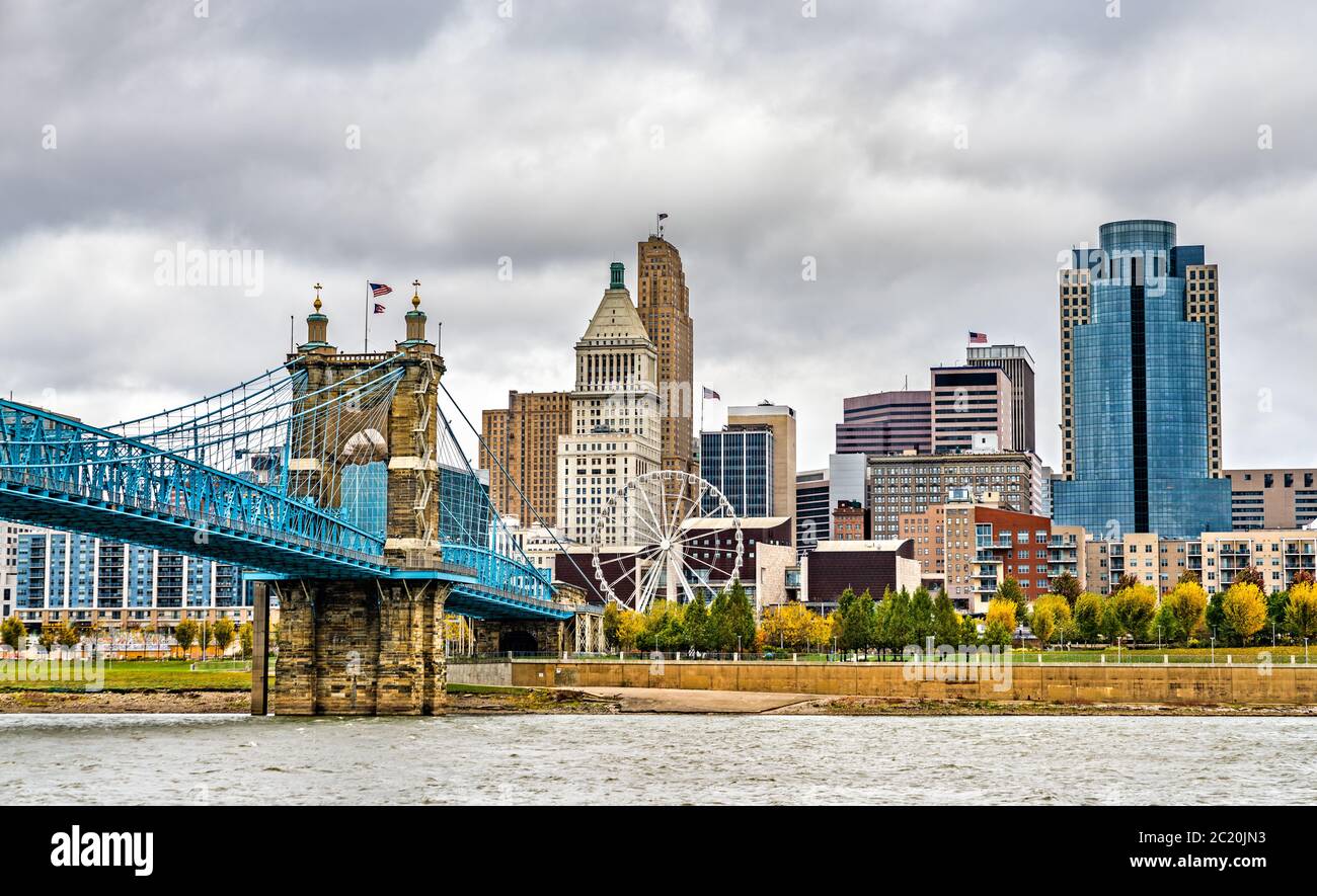 Cityscape of Cincinnati in Ohio, USA Stock Photo
