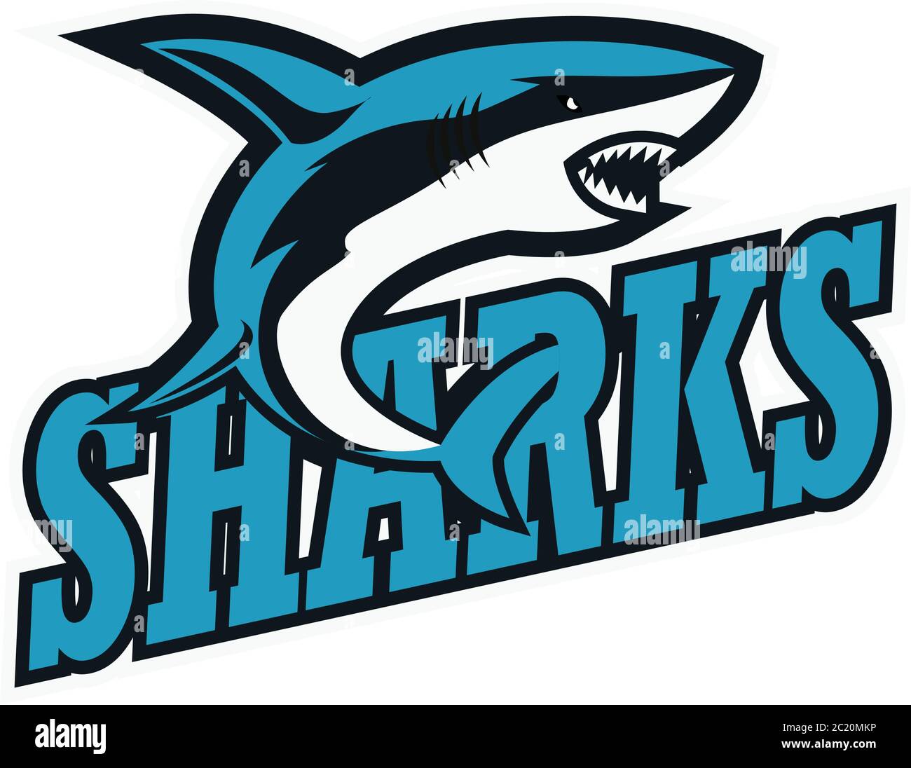 blue sharks logo with text space for your slogan / tag line, vector ...