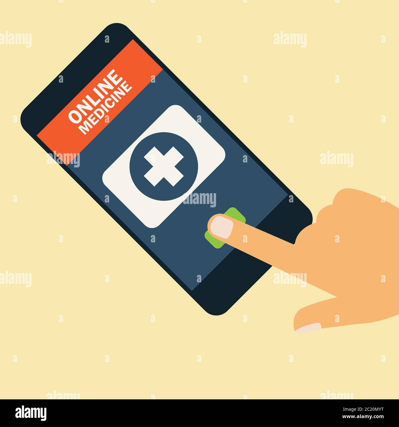 order online medicine on smartphone application. vector illustration