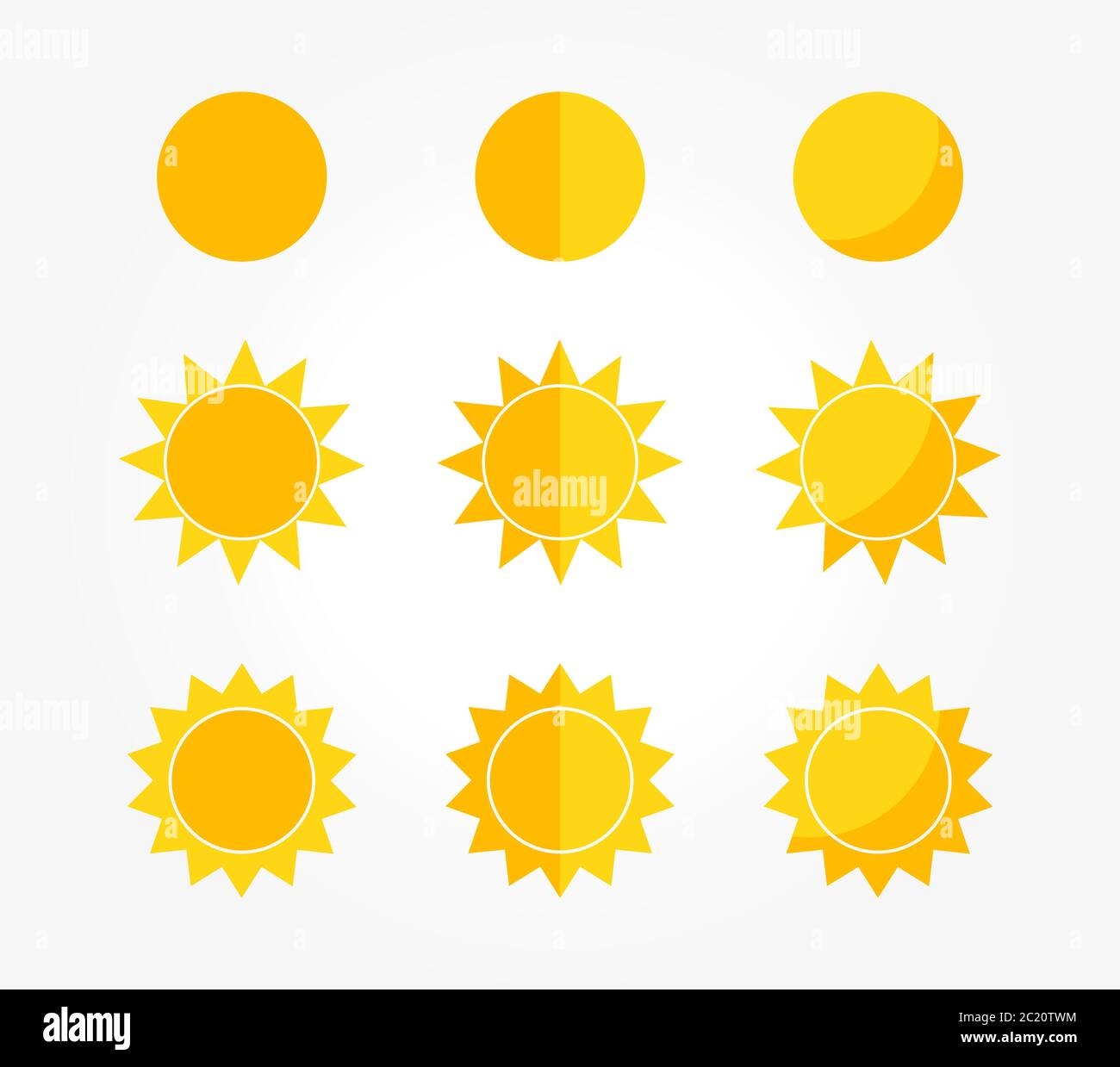 Set of sun icons. Vector illustration Stock Vector Image & Art - Alamy