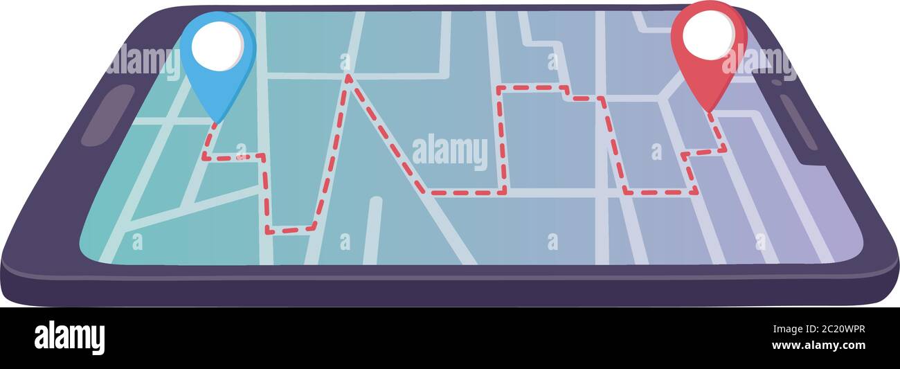 smartphone gps navigation pointer map isolated icon design white ...