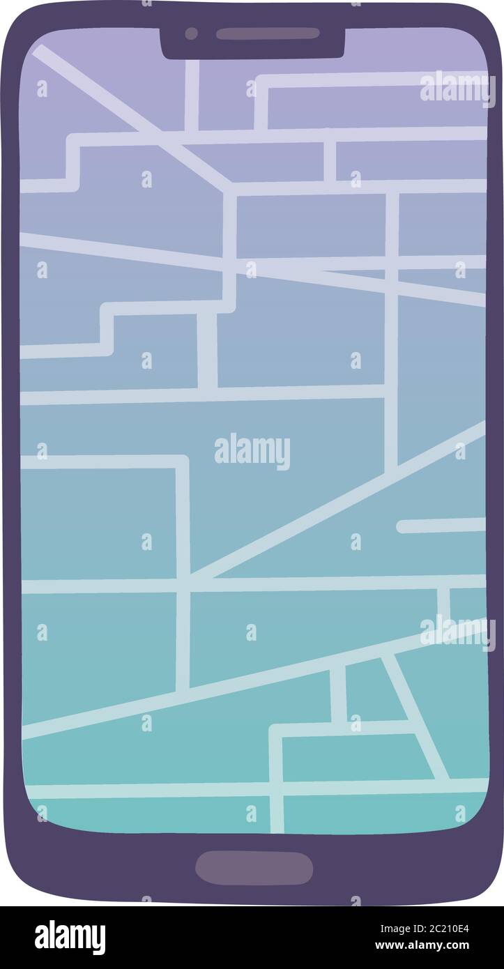 smartphone gps navigation map app isolated icon design white background ...