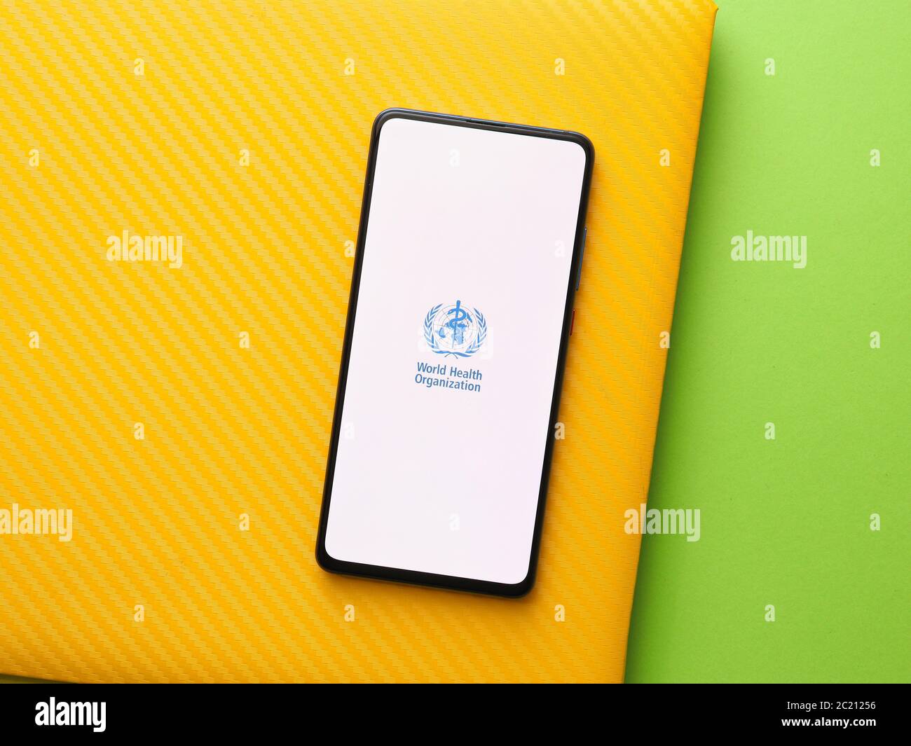 Assam, india - June 15, 2020 : World health organisation logo stock