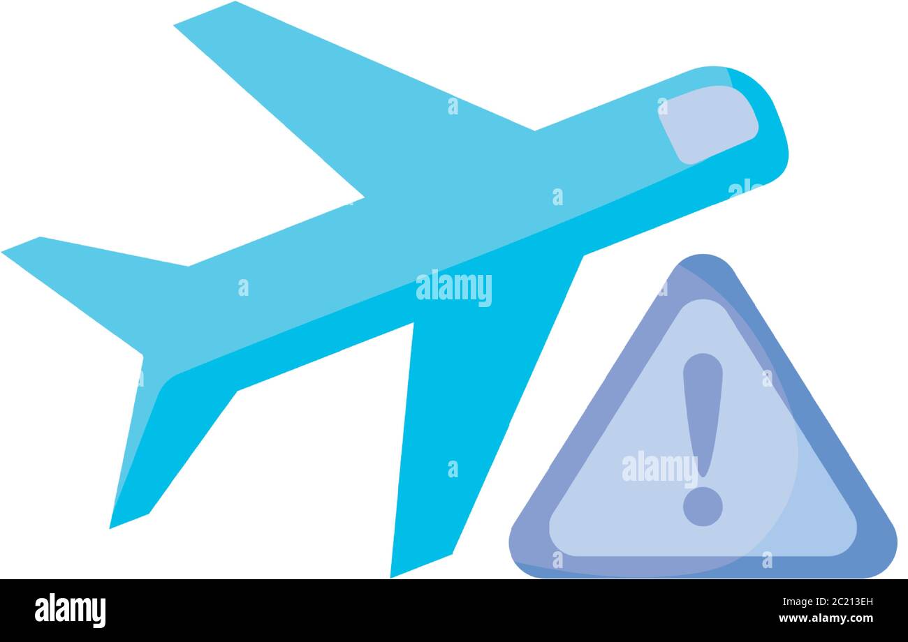 aircraft Warning glyph , flat style icon vector illustration design Stock Vector