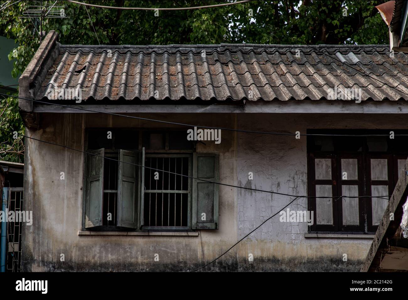 Bangkok, Thailand - Jan 19, 2020 : External of old house was left