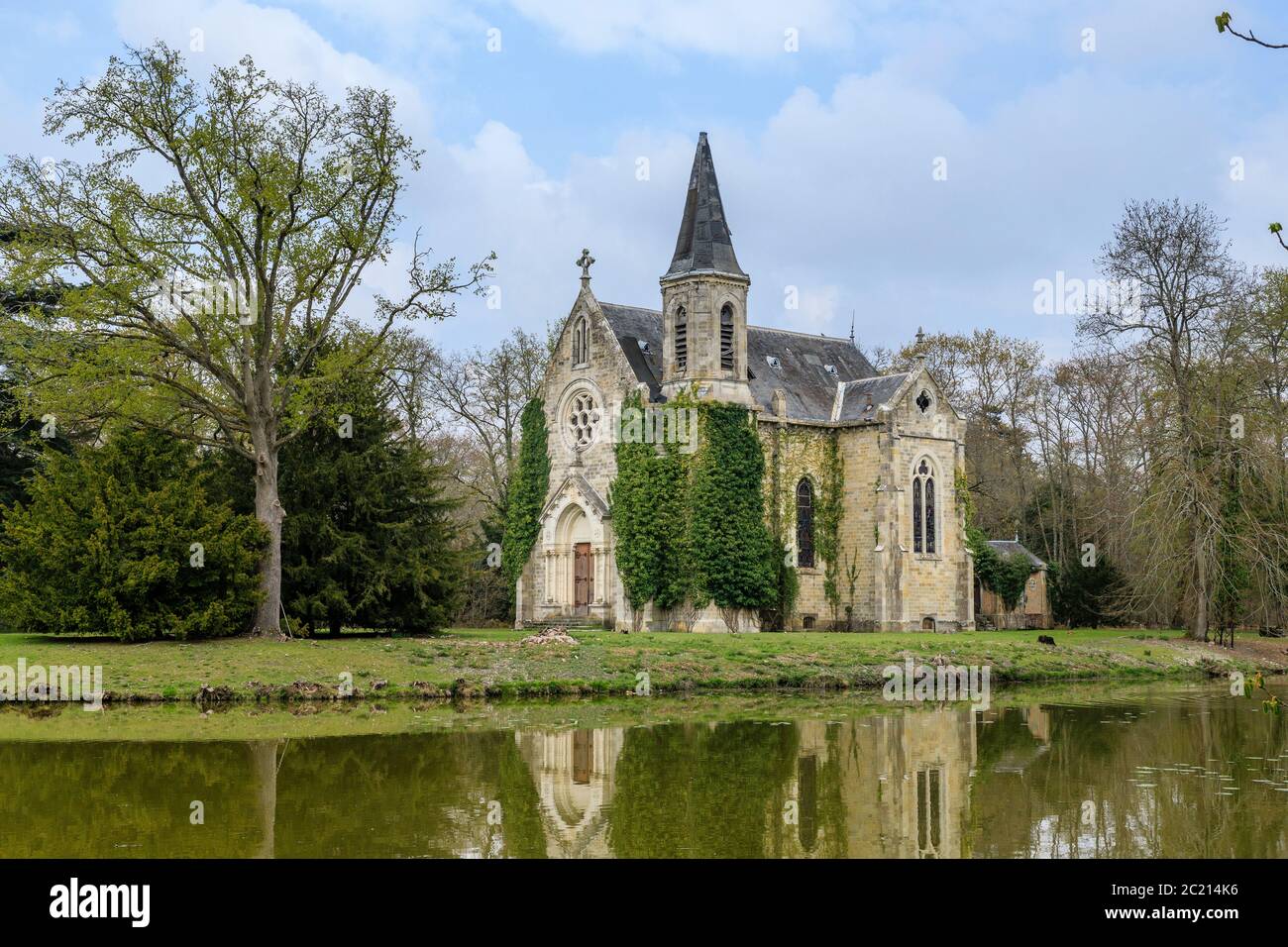 France, Loiret, Sologne, La Ferte Saint Aubin, Chateau de la Ferte, chapel of the castle // France, Loiret (45), Sologne, La Ferté-Saint-Aubin, châtea Stock Photo