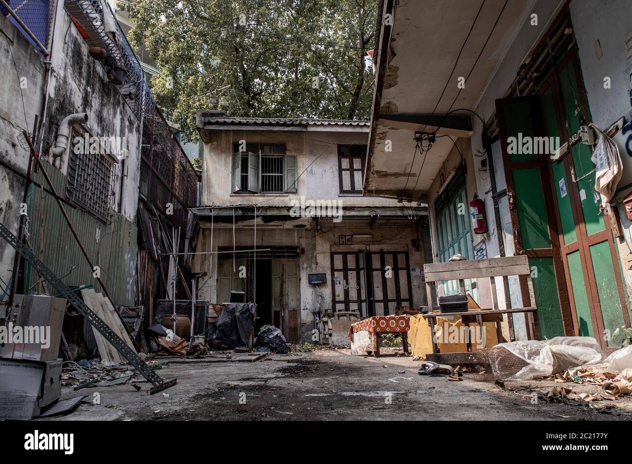 Bangkok, Thailand - Jan 19, 2020 : External of old house was left