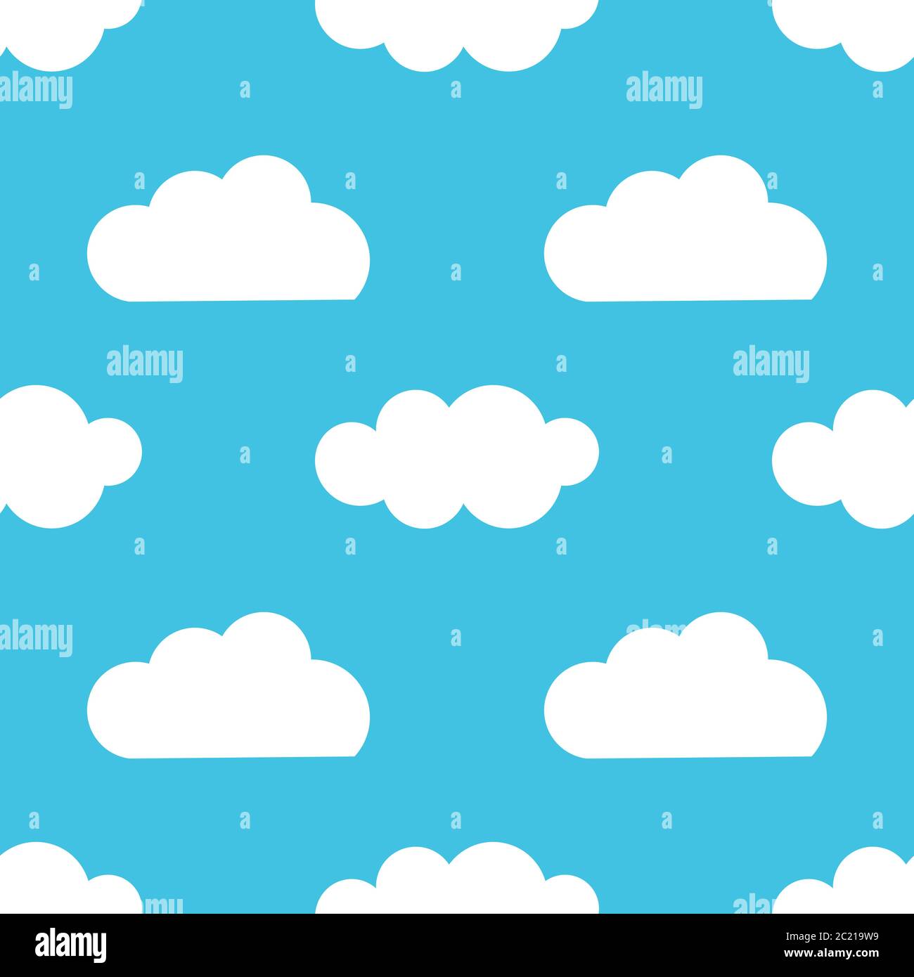 White clouds over blue sky seamless pattern. Vector illustration Stock ...
